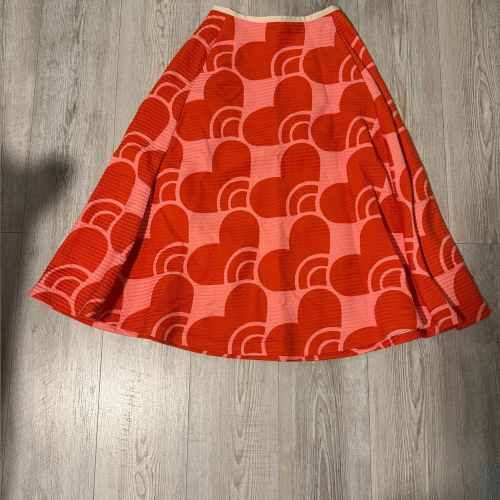 ODEEH
Orange and Pink Patterned 
Skirt- persimmon
Mid length